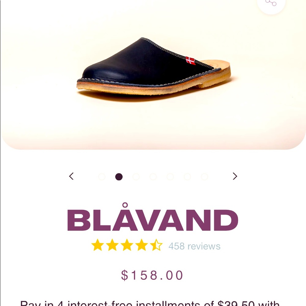 Duckfeet Blavand navy leather slides. New condition.